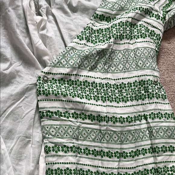 Ann Taylor Retro 50’s look Button Wrap Green Floral Stripe  Dress 00 - Picture 8 of 16